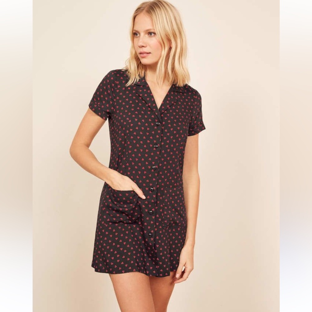 Reformation heart print Plymouth dress